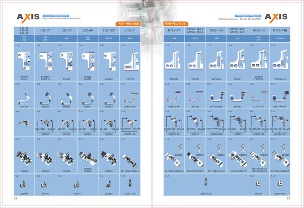 pegasus sewing machine parts list